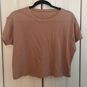 Tan Cropped Lululemon Tee - estimated M